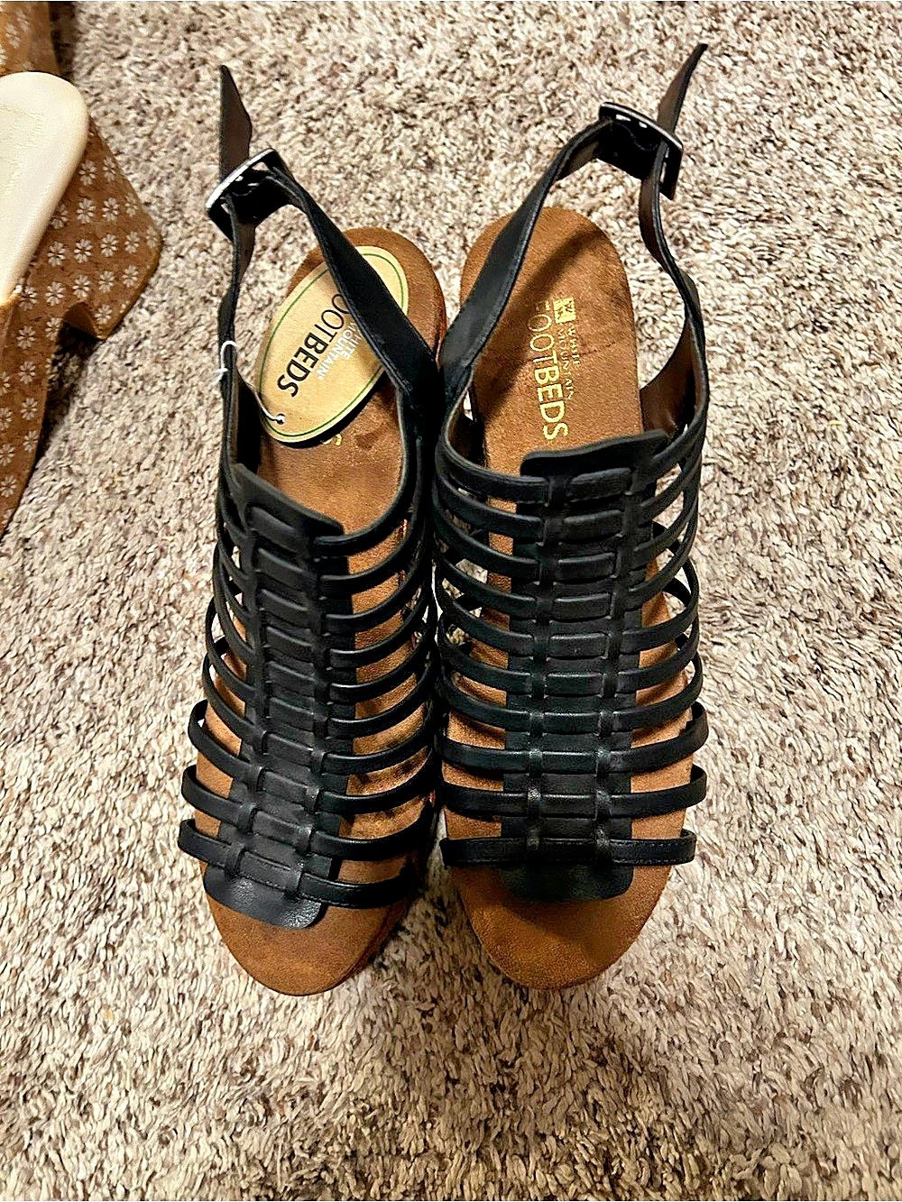 Dr. Scholl's Black Caged Wedge Sandals Like New